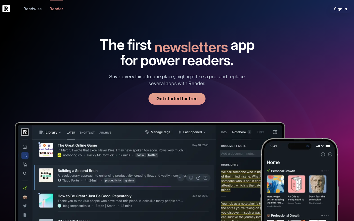 Readwise Reader reference screenshot