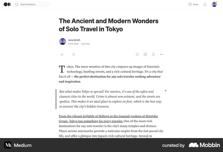 Medium article